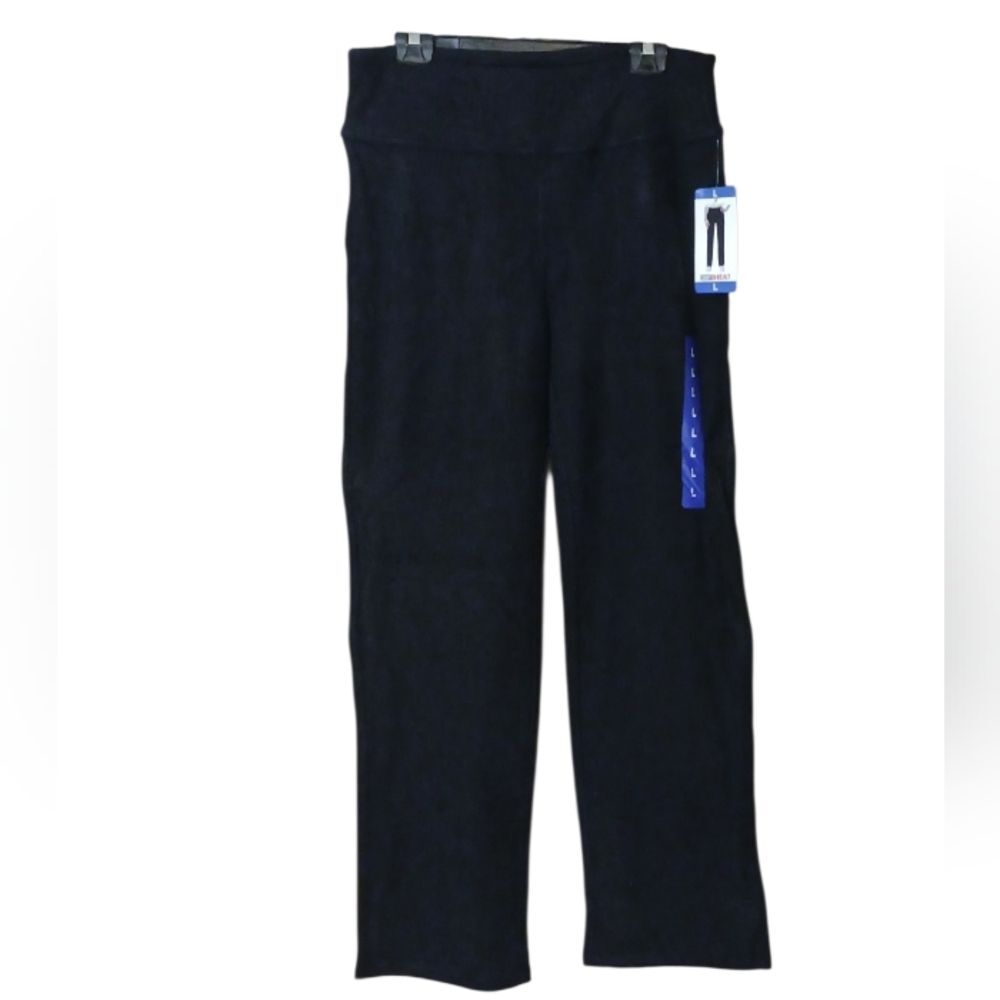 32° Heat Black Pants Soft Pull-on Stretch Straight Leg Lg NWT Inseam 31-!/2